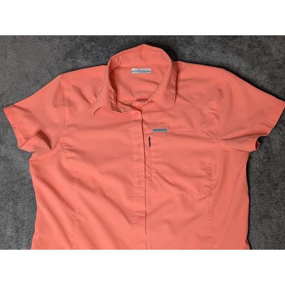 COLUMBIA Womens button up Outdoorsy Shirt Medium GorpCore hiking granolagirl - Picture 6 of 11